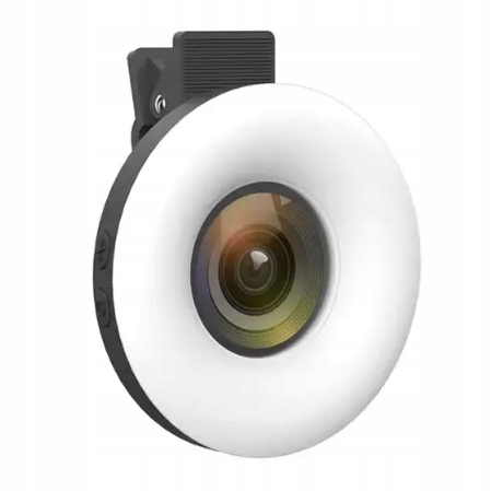 Kruhová lampa pro fotografování chytrým telefonem Led makro F-191 [černá Barva]