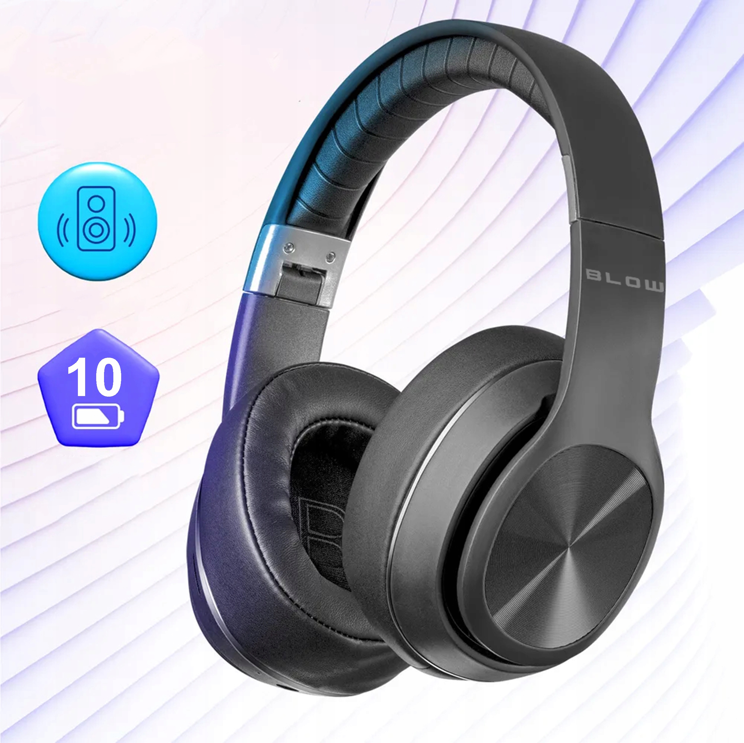 SŁUCHAWKI BEZPRZEWODOWE NAUSZNE BLUETOOTH 5.3 ANC GAMINGOWE MIKROFON USB-C Kolor dominujący czarny