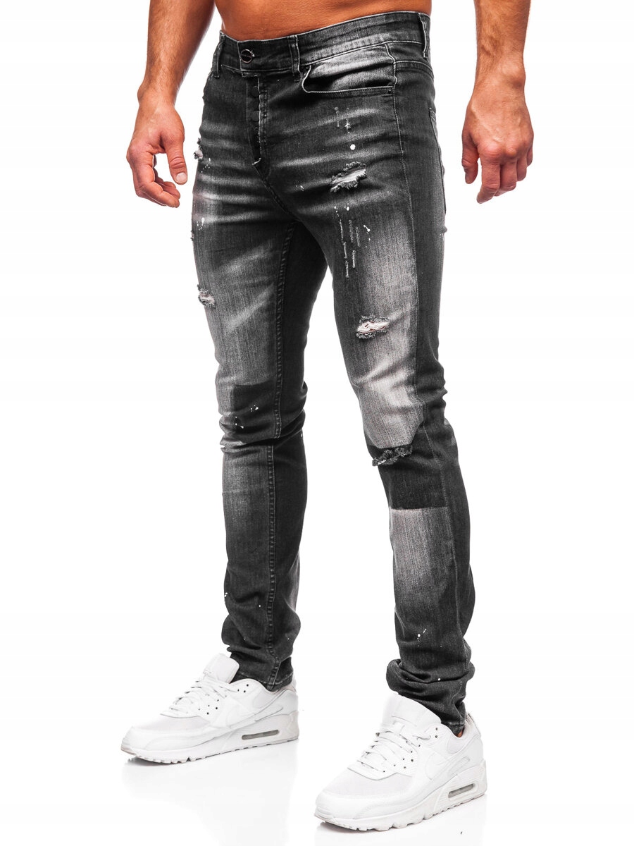 Spodnie Jeansowe Slim Fit Męskie Czarne MP0168N DENLEY_36/XL