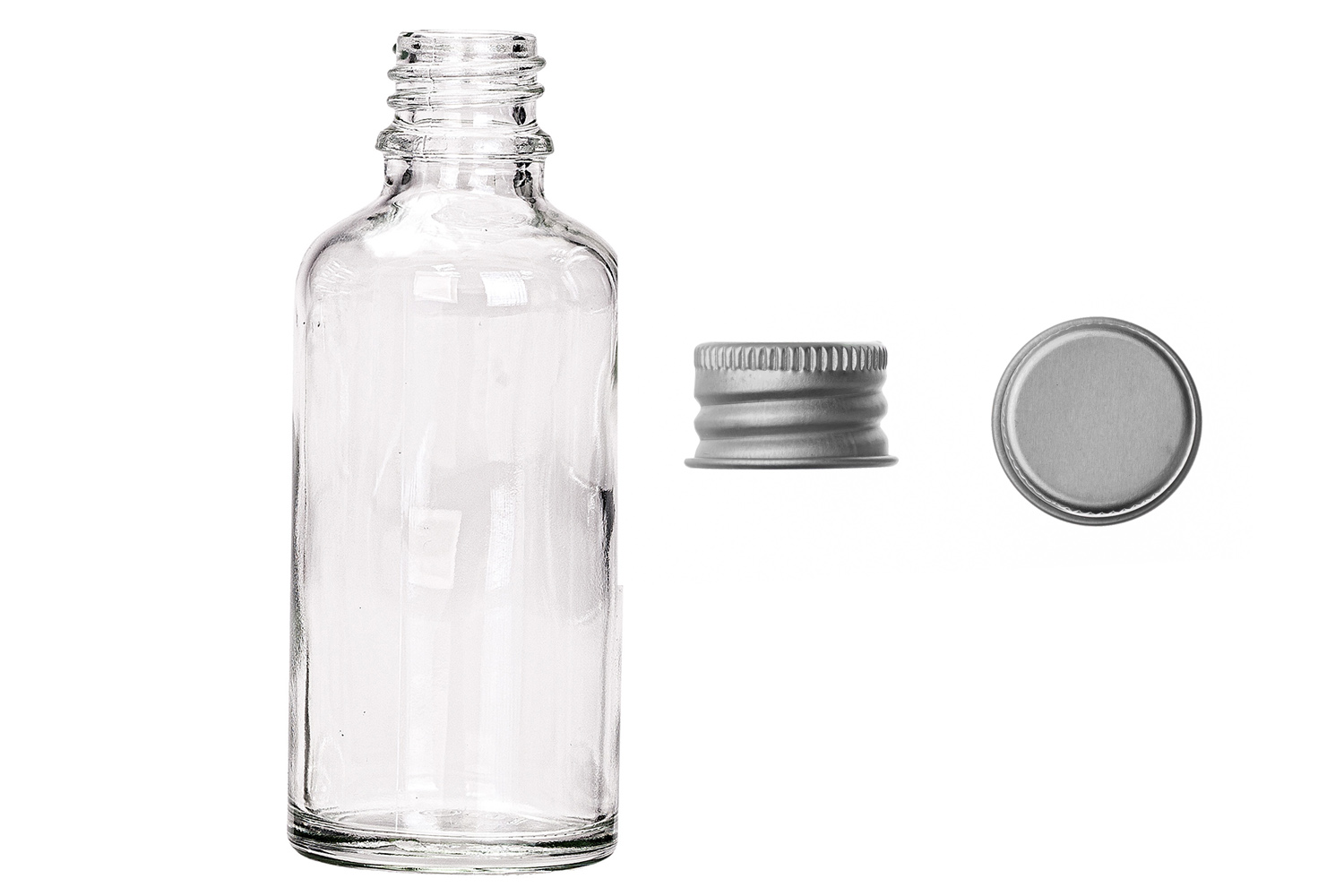 

Butelka szklana bezbarwna 50 ml nakrętka Alu 5 szt