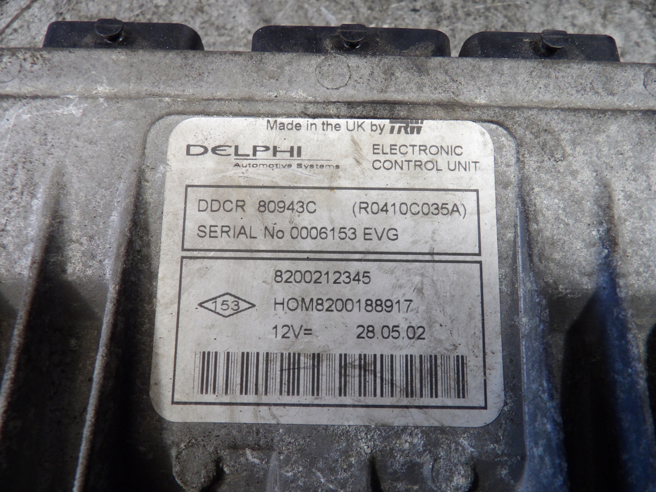 Renault Thalia e computer, Centralina 8200212345