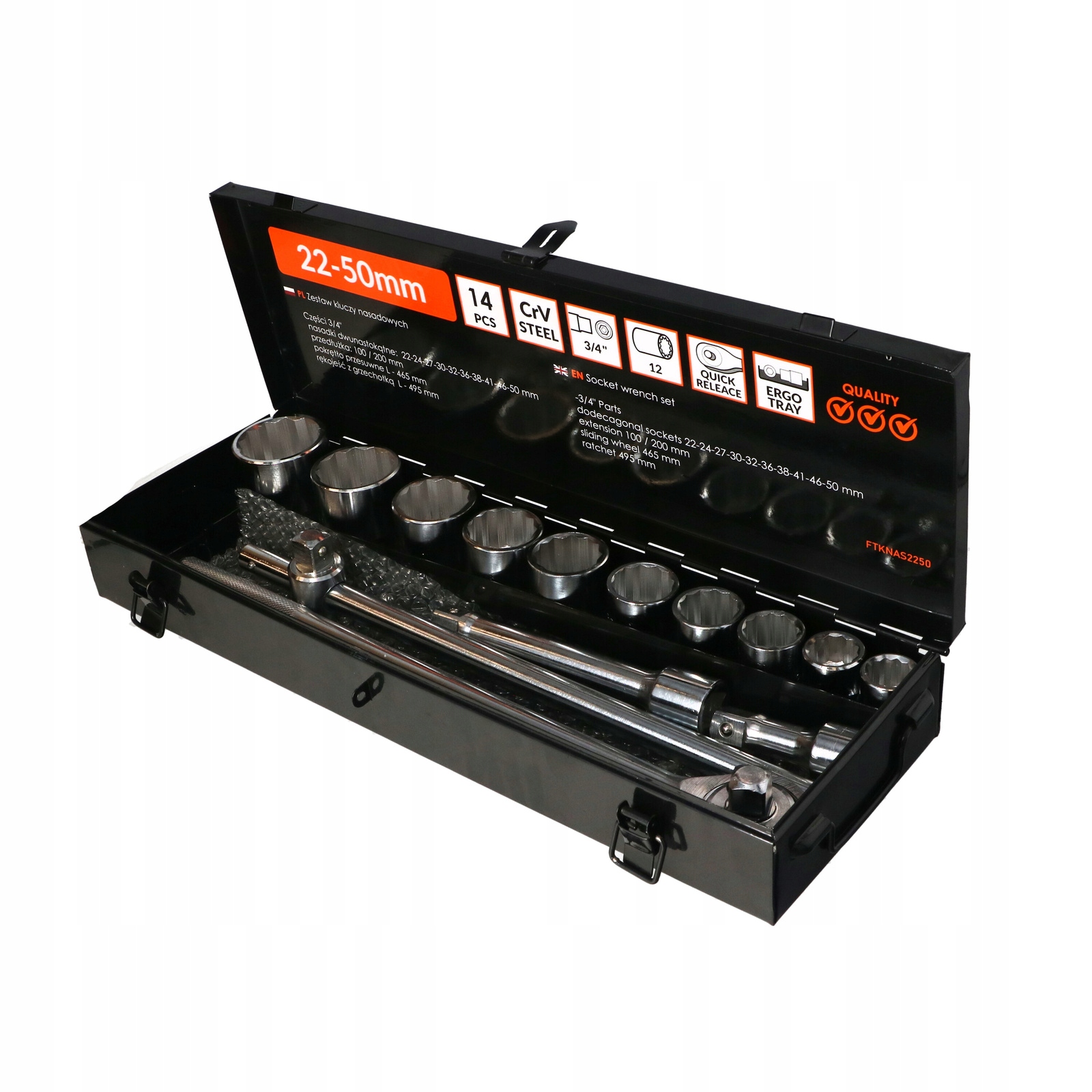 Faster Tools Sada 14 kusov 3/4" 22-50 mm