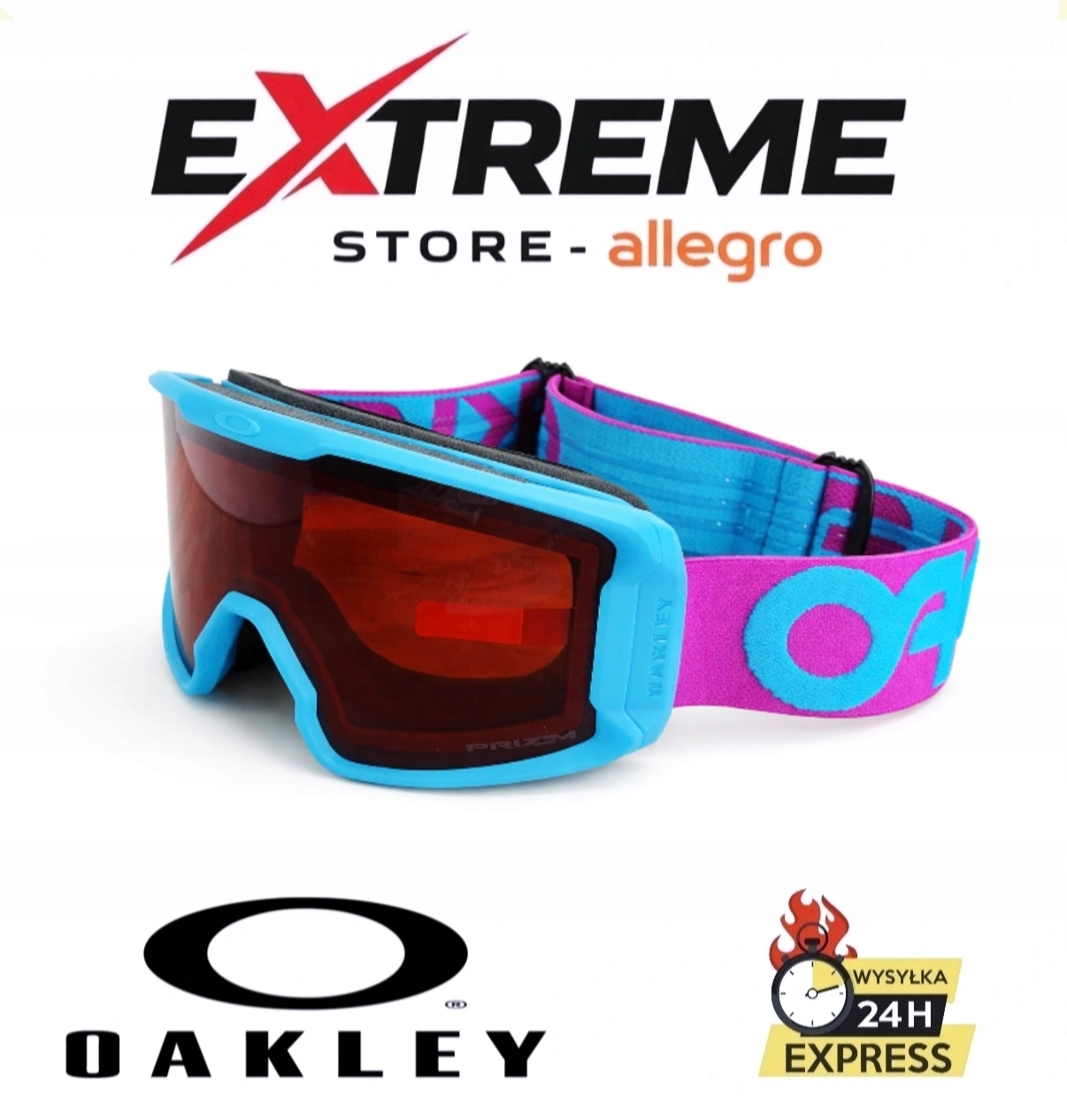 Gogle snow narciarskie Oakley Line Miner M B1B Purple (prizm Rose 42%)