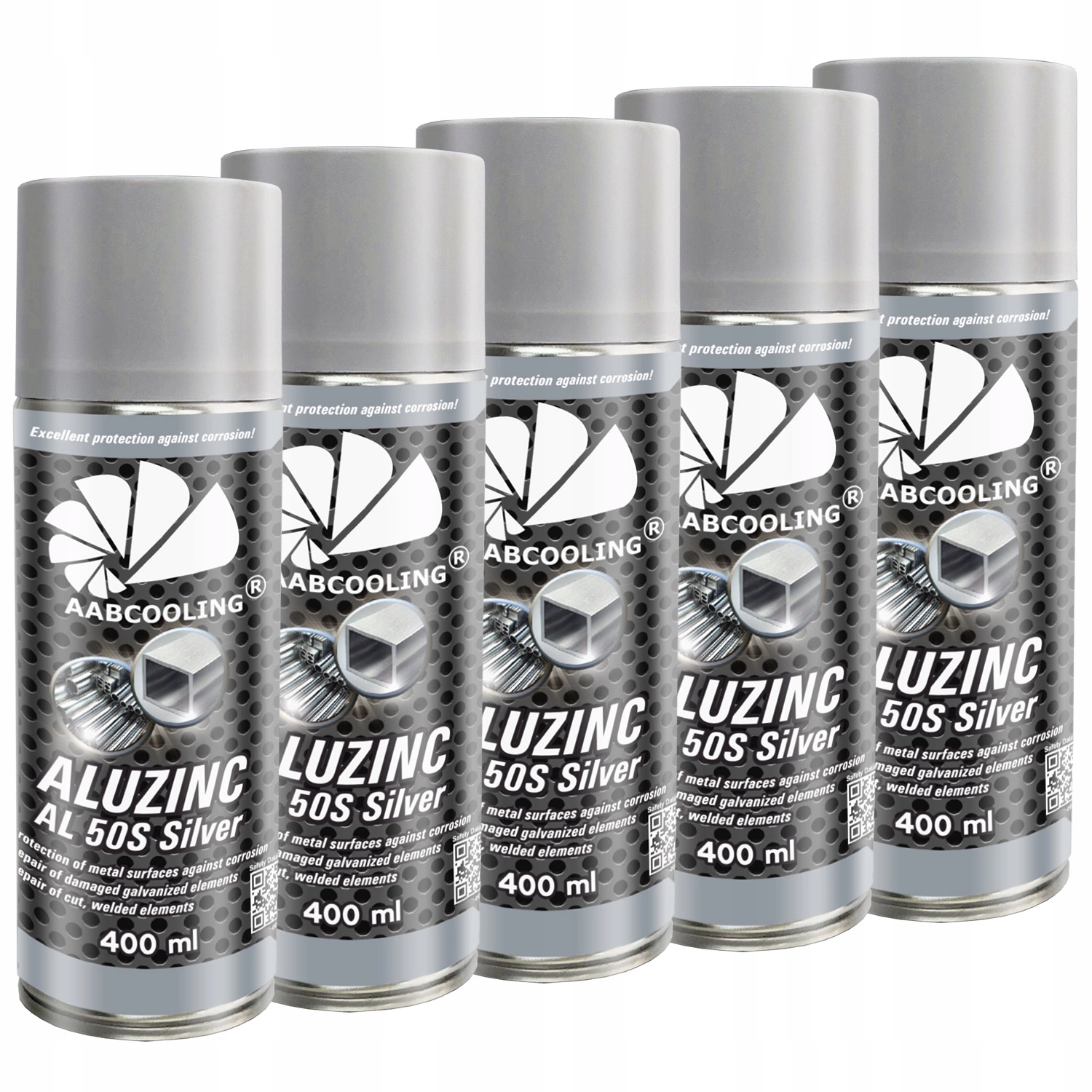 5 x Alu-zinek Chrání Před Korozí Antikorozní Podvozkový Sprej Stříbrný 400 ml