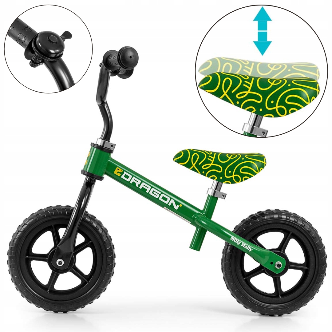 Rowerek biegowy jeździk dla dzieci +2 lata Dragon Milly Mally green