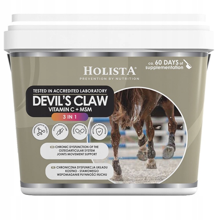 Holista Equine Devil's Claw 3w1 Czarci Pazur dla Koni Kuców na Stawy 1000g