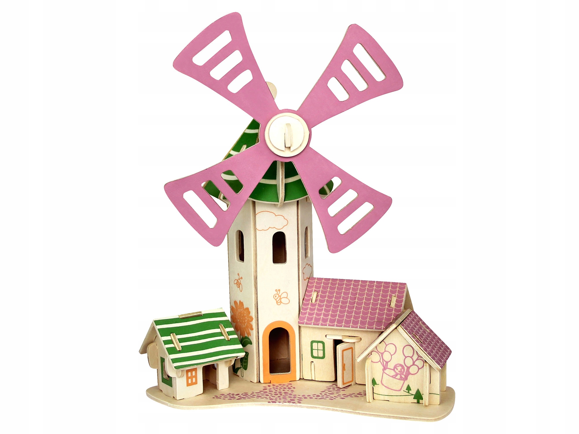 Wiatrak dziecięcy składanka drewniana PH108