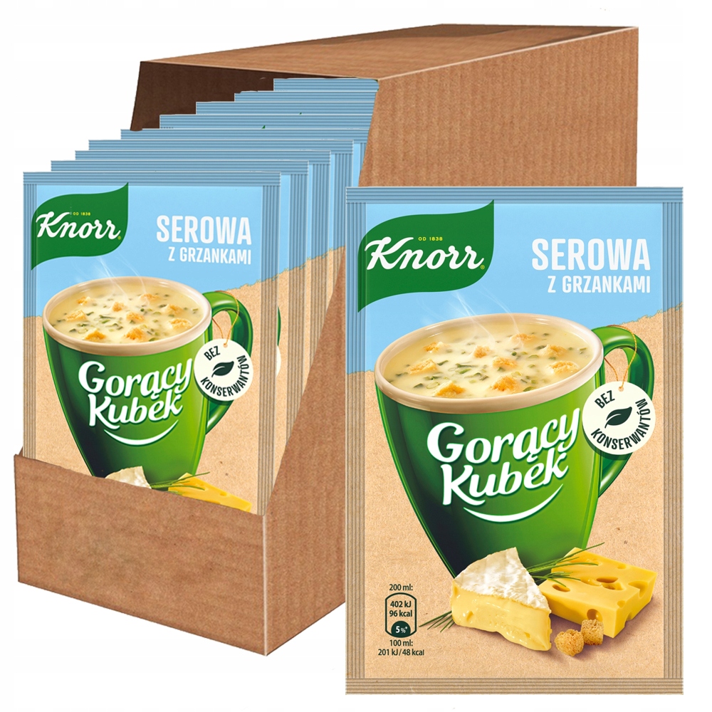 Levně Knorr Horký sýrový hrnek s krutony 22 g x 32 ks
