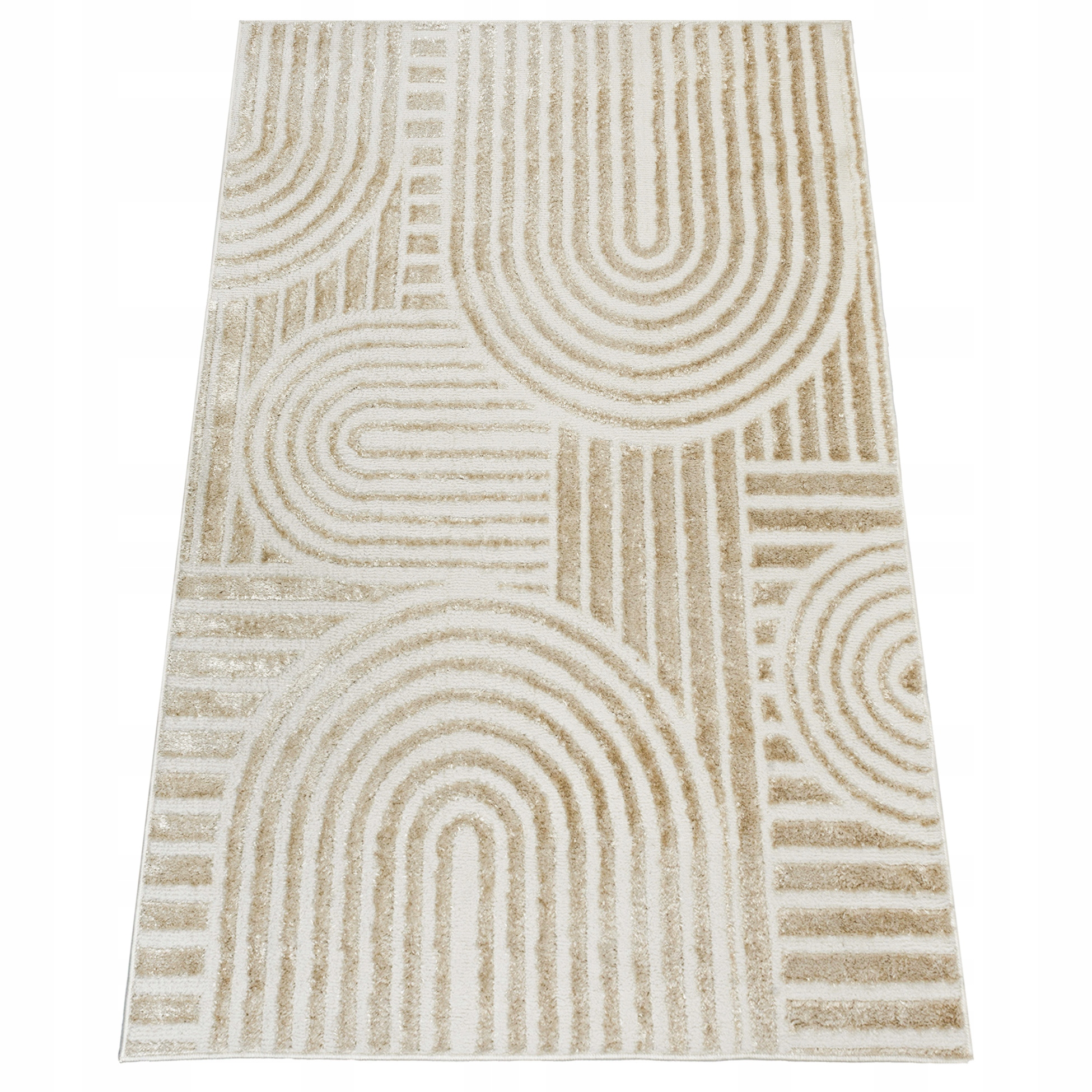 Koberec Koberec Běhoun Do Ložnice Pokojový Lesklý Měkký 67x120CM Krémový