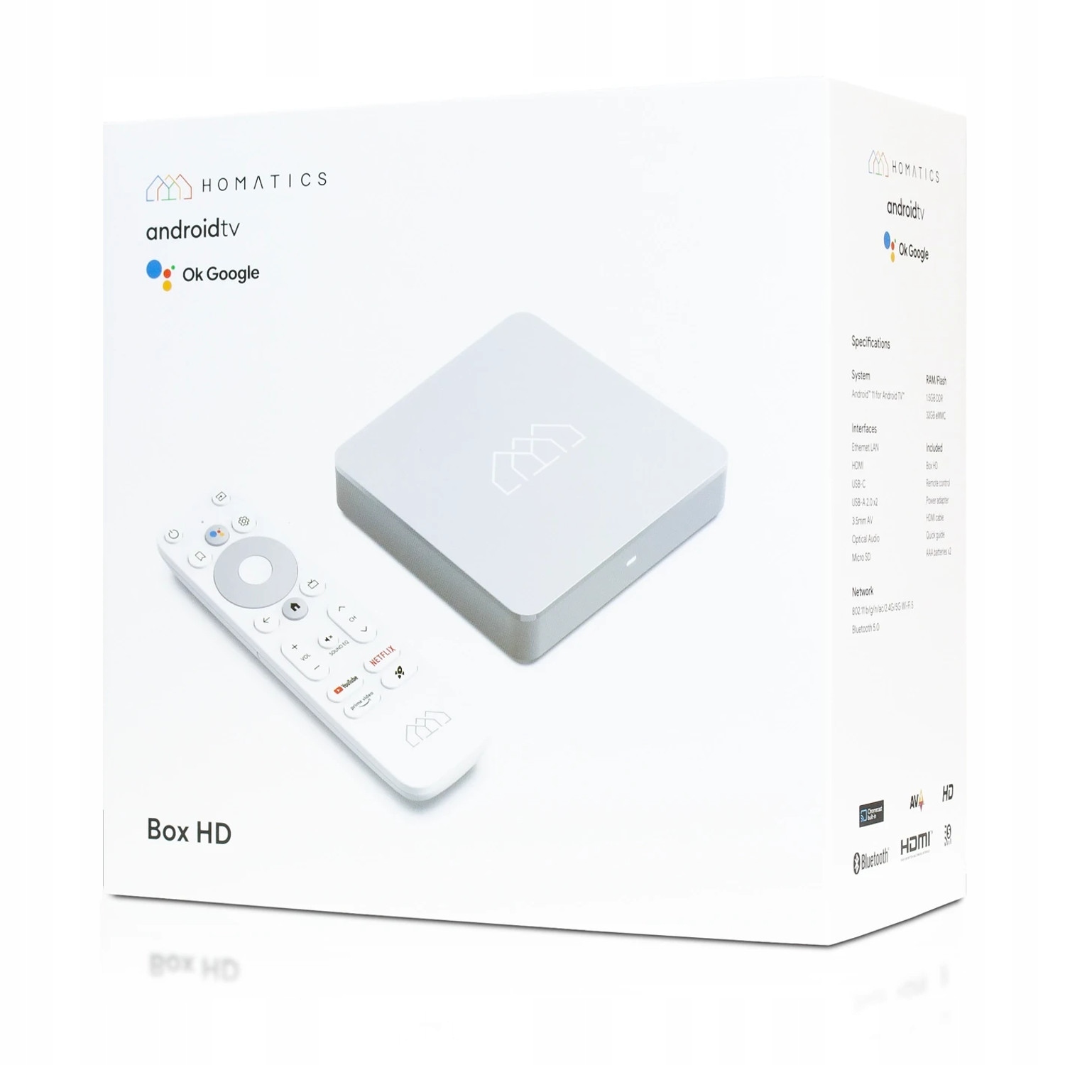Homatics Box HD Android TV 11 32GB Chromecast odtwarzacz multimedialny Formaty obrazu DivX DVD-Video SVCD VCD