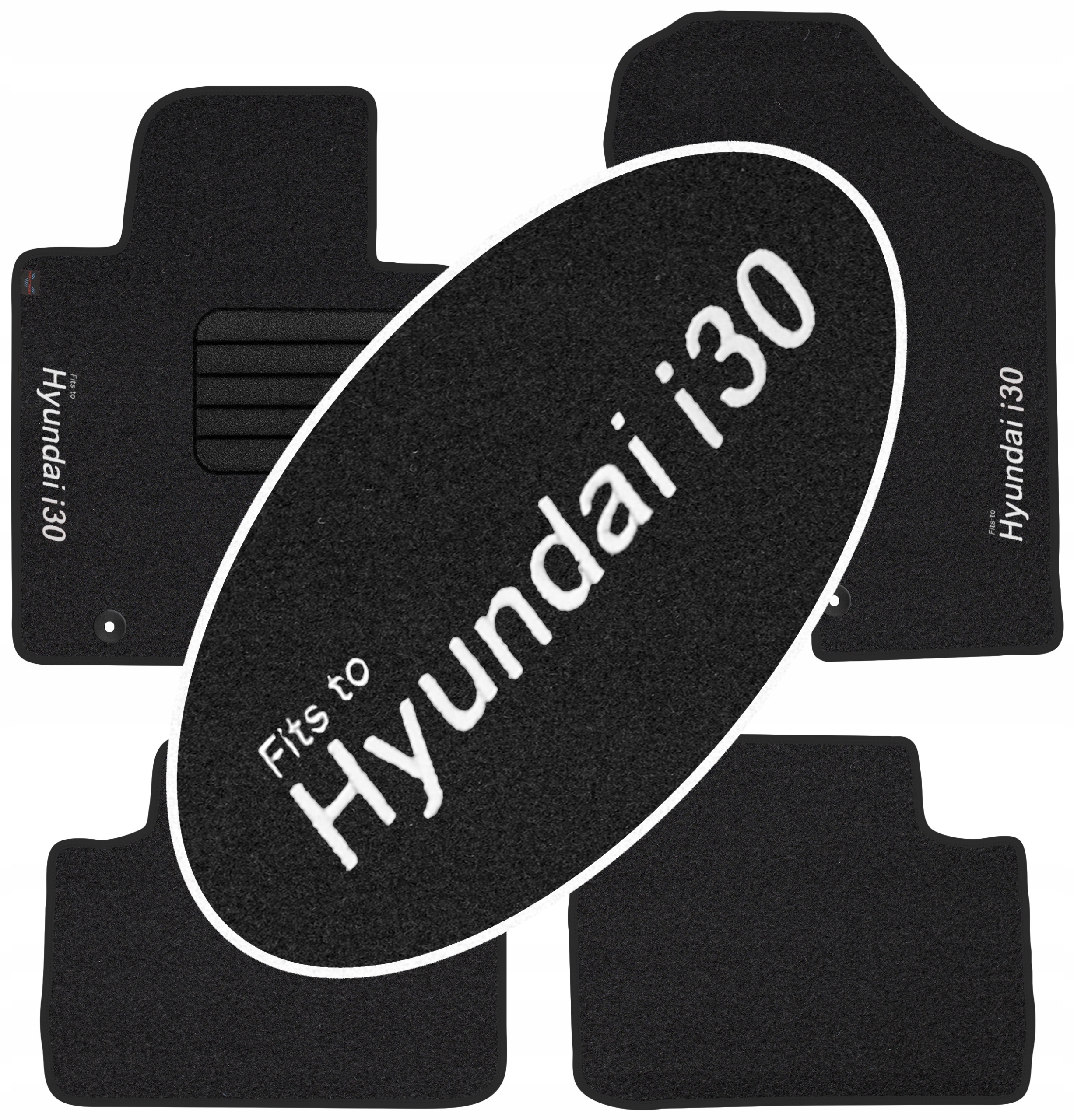 

Hyundai i30 II 2012-2017 Dywaniki welurowe Haft