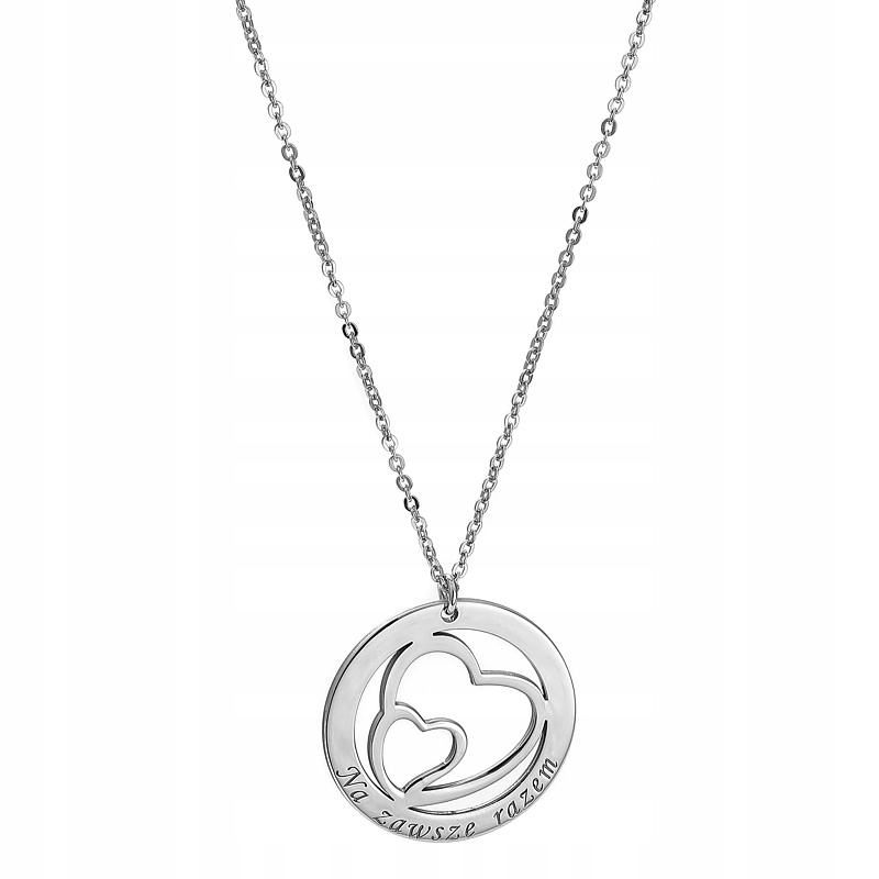 Stříbrný náhrdelník Ag925 s dvojitým srdcem