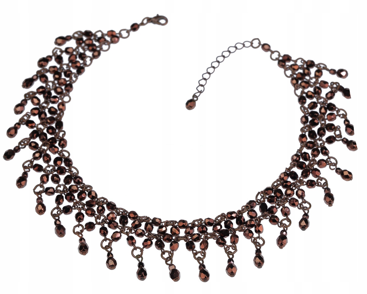 Náhrdelník Hnědý Obojek Vintage Kolia Choker Elegantní Český Retro