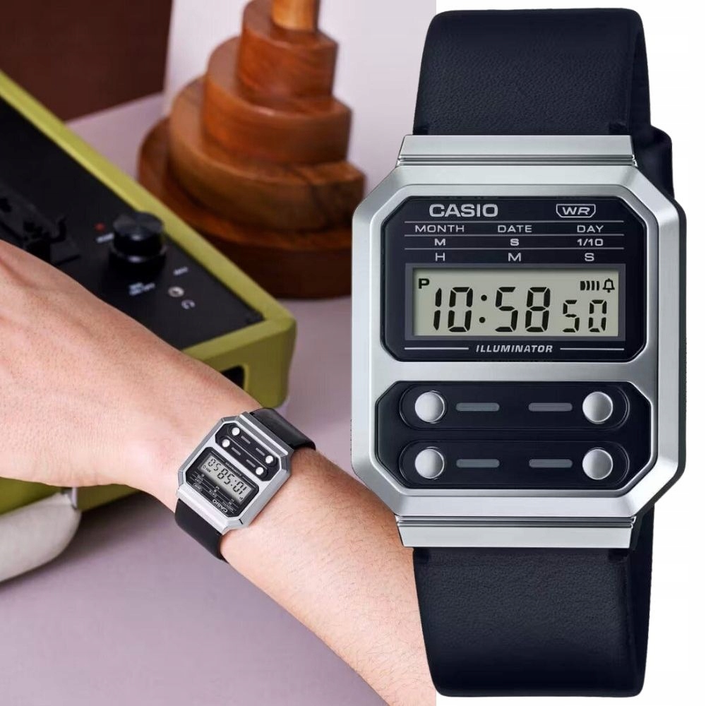 Originální Hodinky Casio A100WEL-1AEF Modní A Stylové