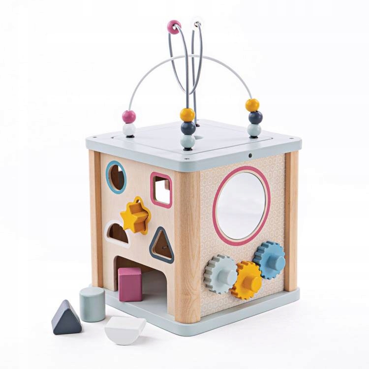 Drewniana Edukacyjna Kostka Motoryczna Aktywności Sorter Bigjigs Toys
