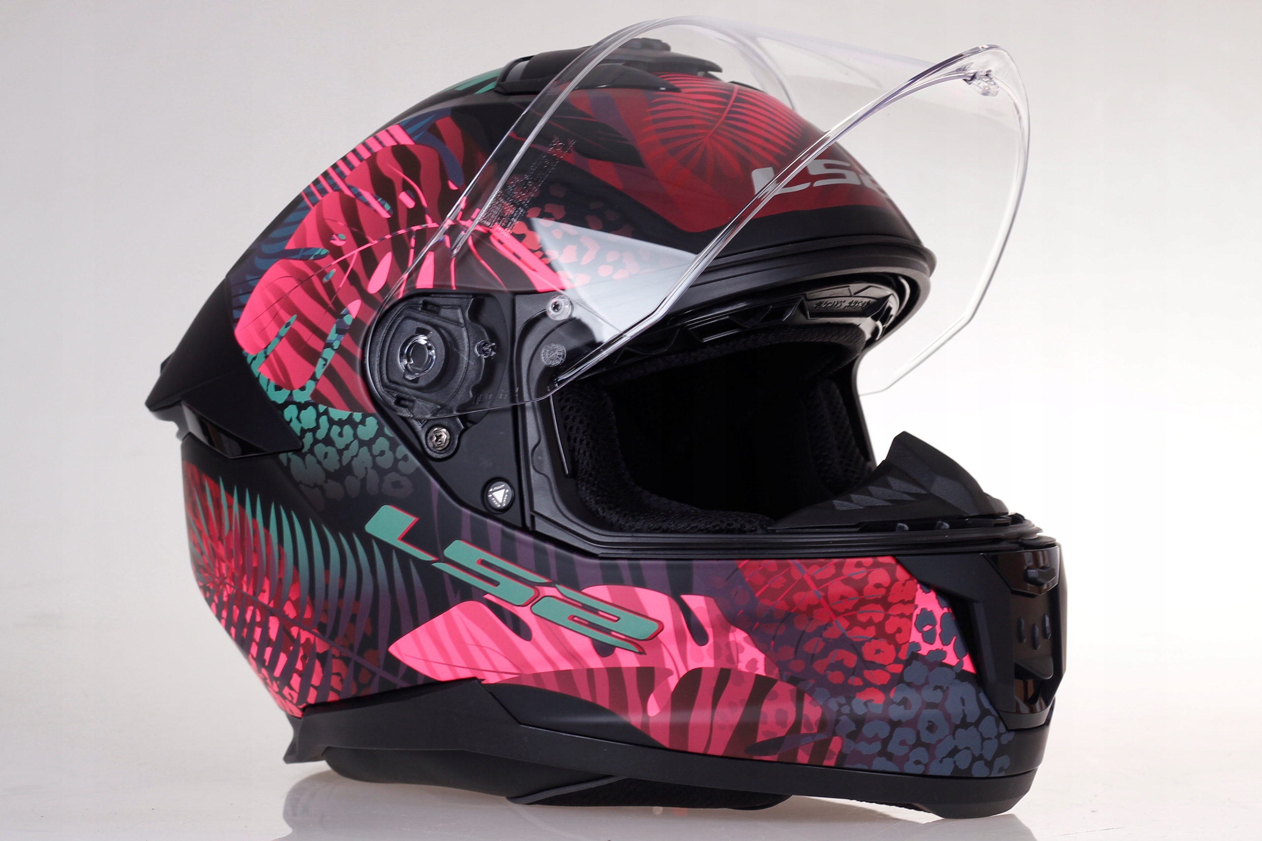 KASK MOTOCYKLOWY LS2 FF808 STREAM II system Pinlock Jungle Pink ECE 22.06 Cechy dodatkowe deflektor nosa demontowalny podbródek osłona podbródka