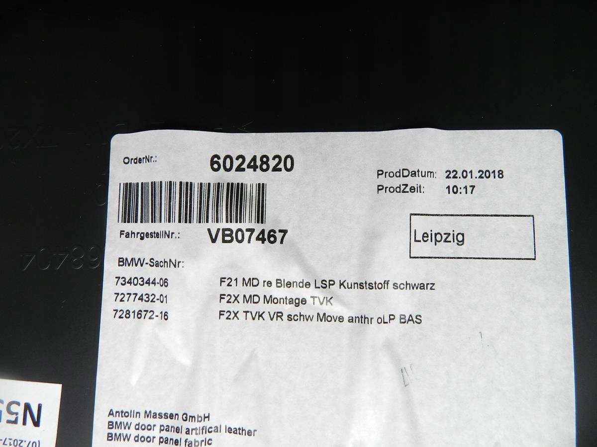 BMW 2 F22 COUPE upholstery side door right