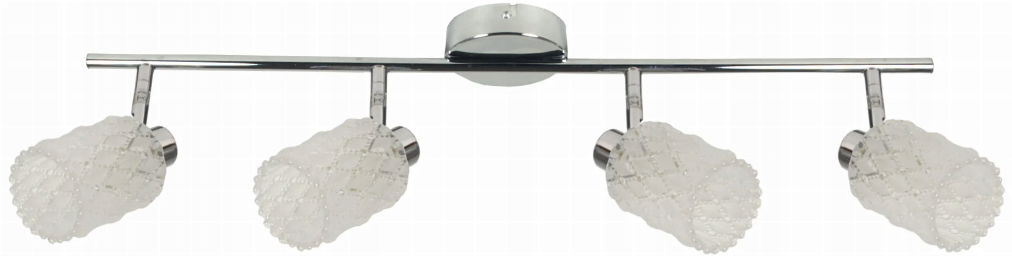 Stropná lampa chróm 4 sklenené reflektory ozdobné tienidlá 70 cm Candellux