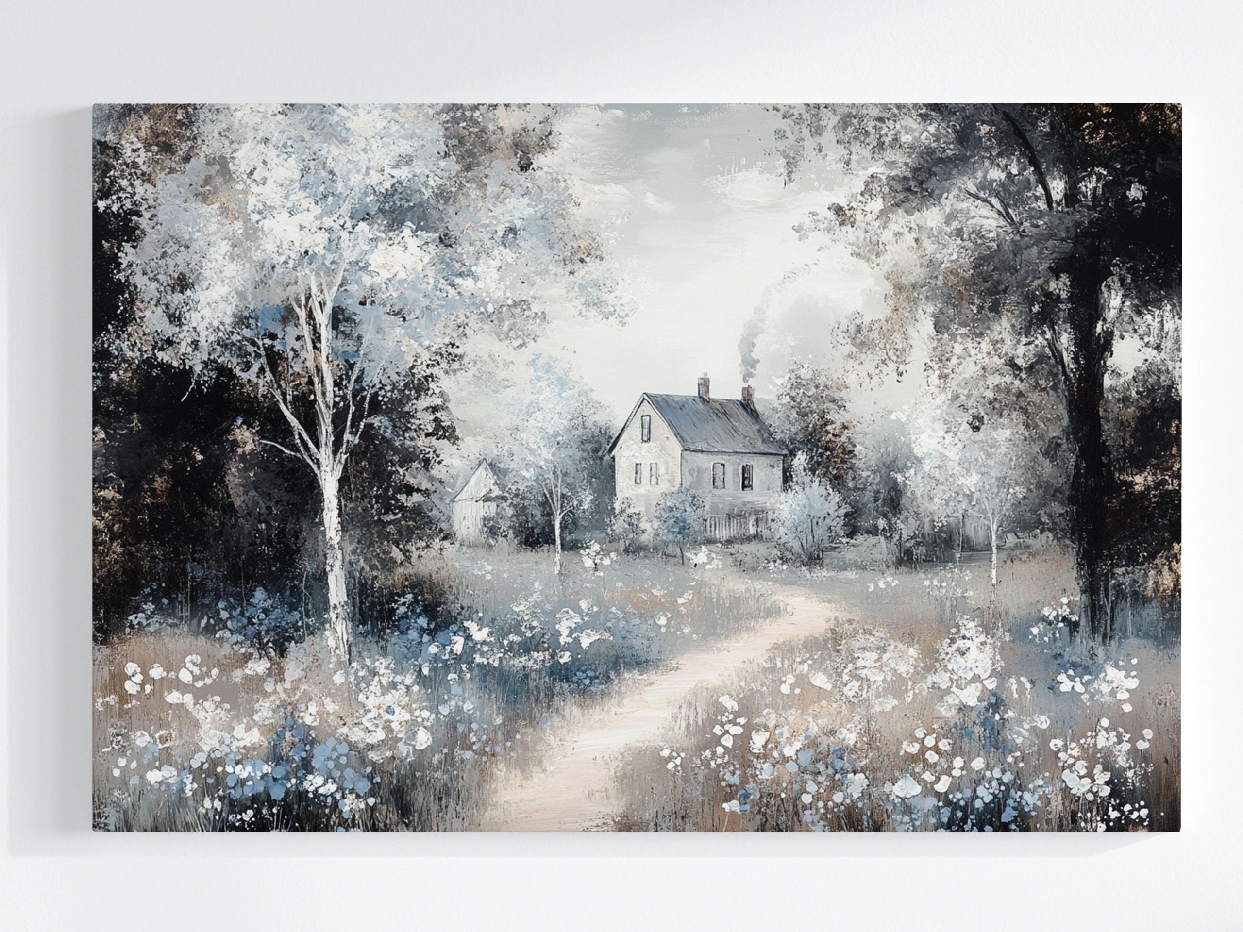 Obraz Na Plátně Canvas Venkovský Dům Louka Zahrada Cottage Vintage 120x80