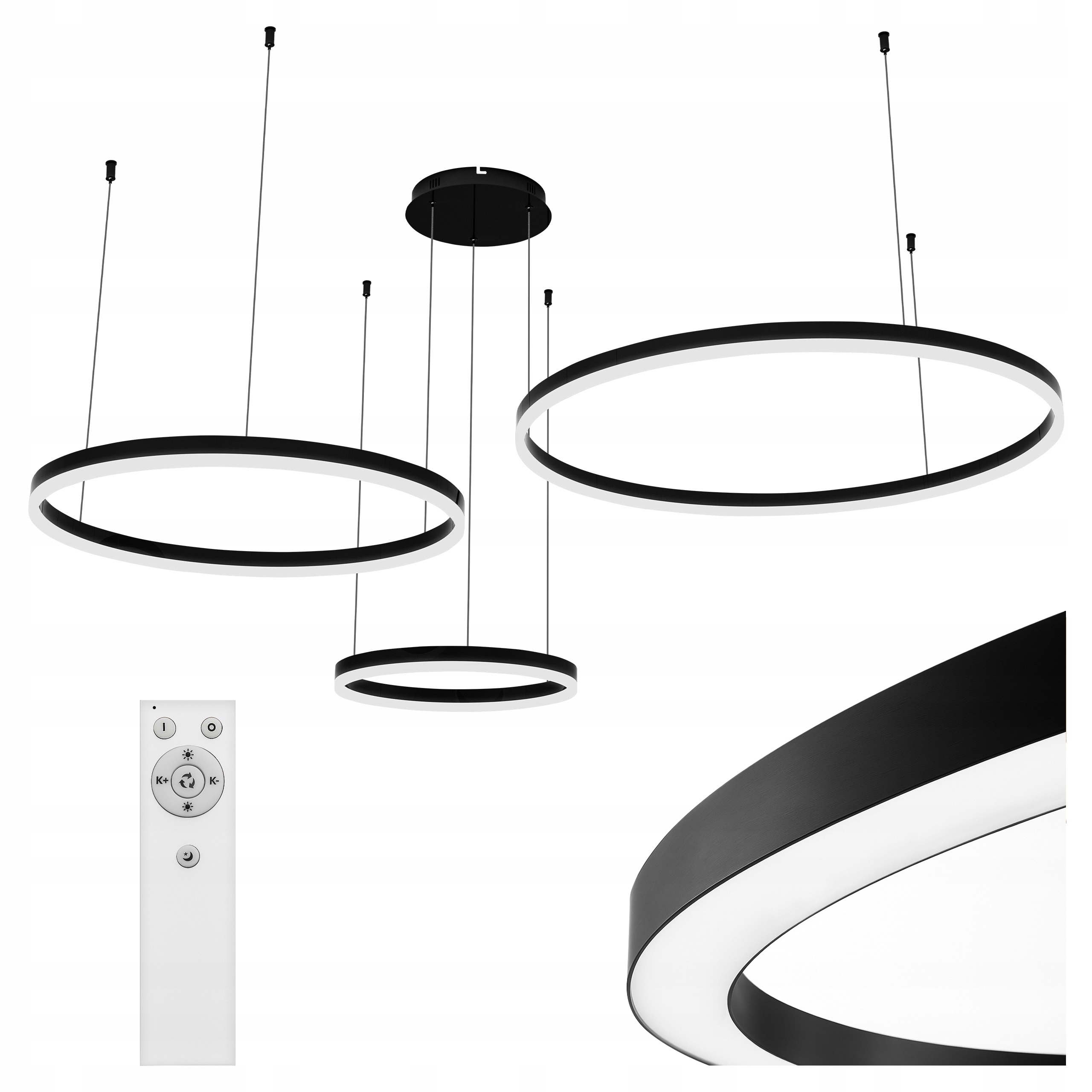 Led závesná lampa luster Ring 40/60/80 cm 3CCT 3000-6500K Xudo diaľkové ovládanie