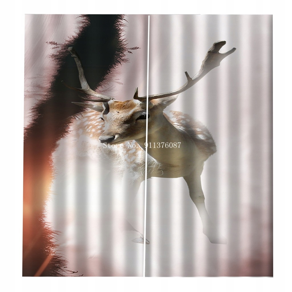 Hotové záclony Moderní art záclony s potiskem jelena za 688 Kč - Allegro