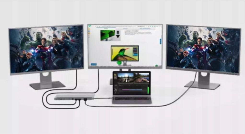 ADAPTER USB C HUB MACBOOK AIR PRO M1 M2 M3 2x HDMI USB SD VGA RJ45 12w1 PD Marka Inna