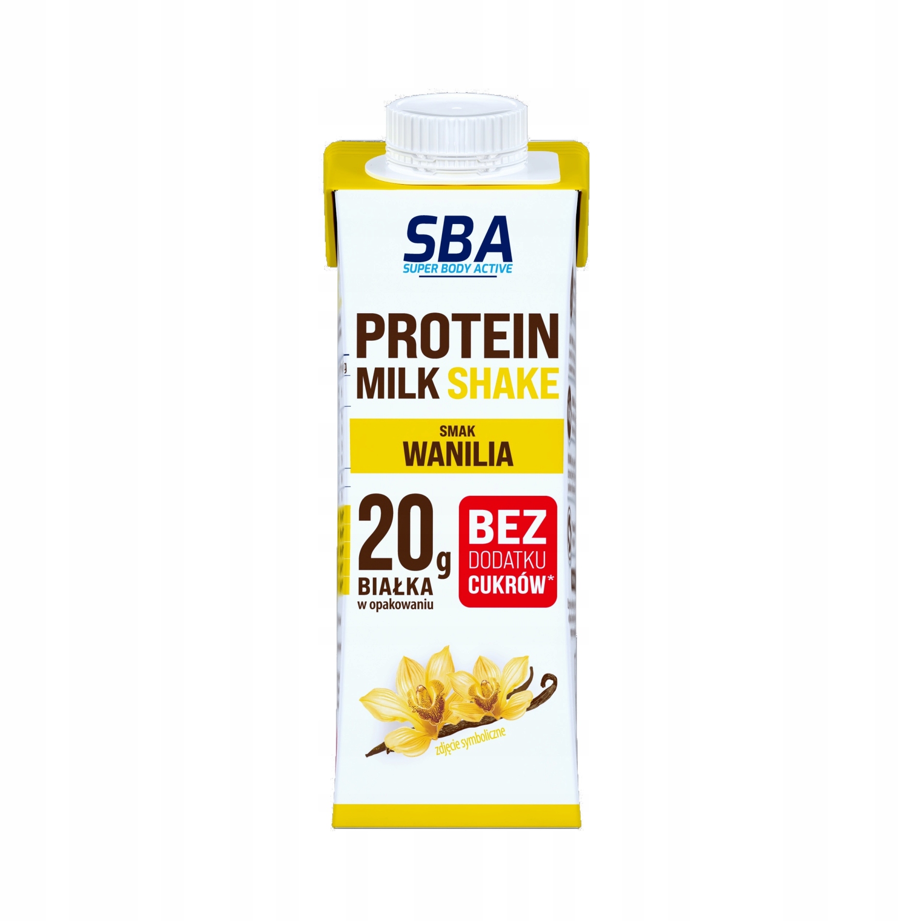 Body Active mléčný proteinový nápoj s příchutí vanilka, sada 12 x 265 g