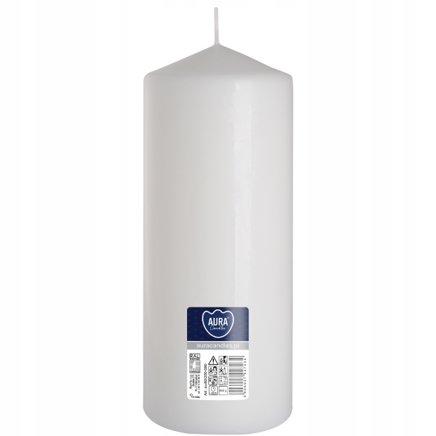 BISPOL 20cm ŚWIECA WALEC BIAŁA /mix kolorów 80/200