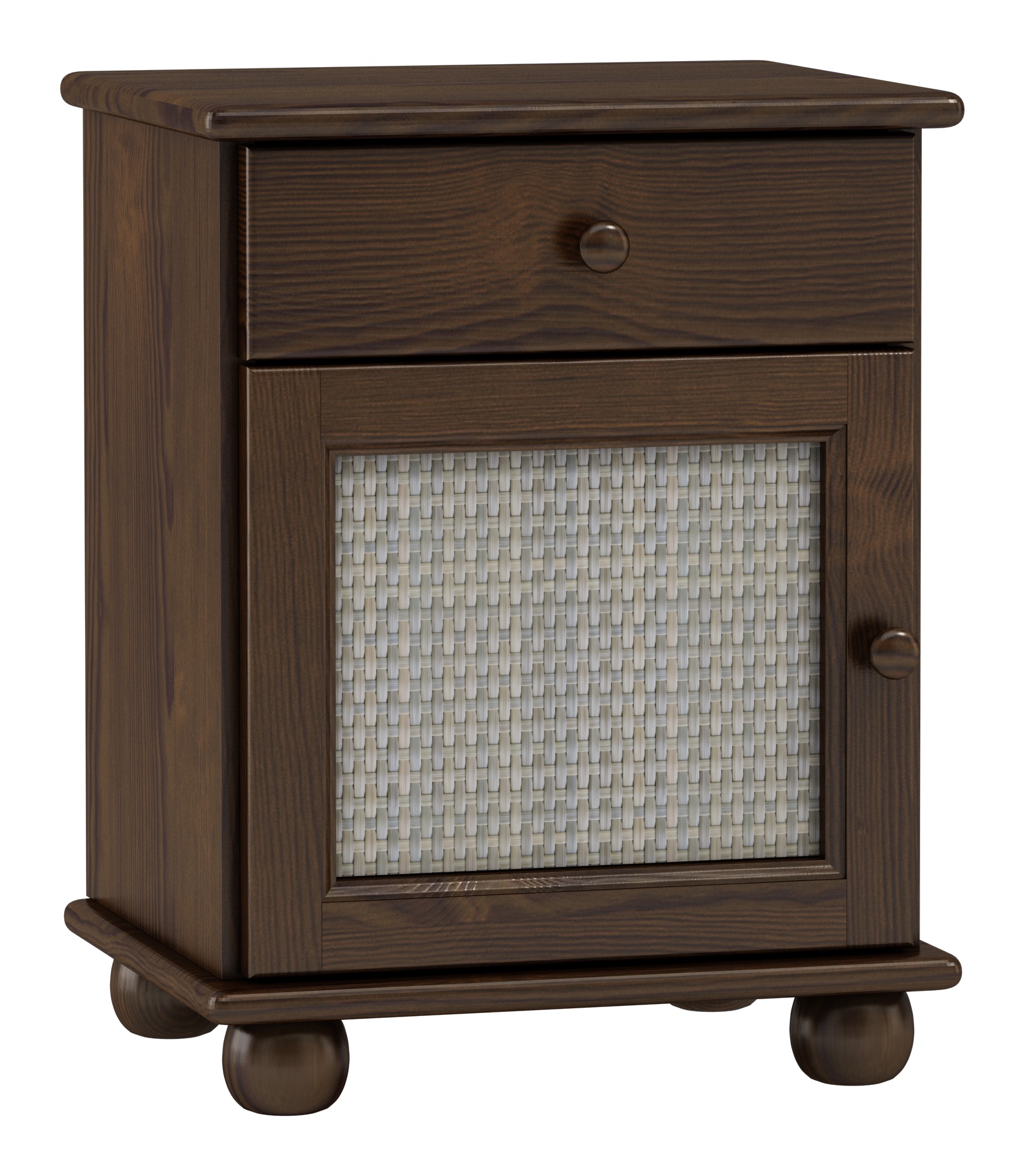 Nakastlik Noční Stolek dřevěná Rattan Ořech