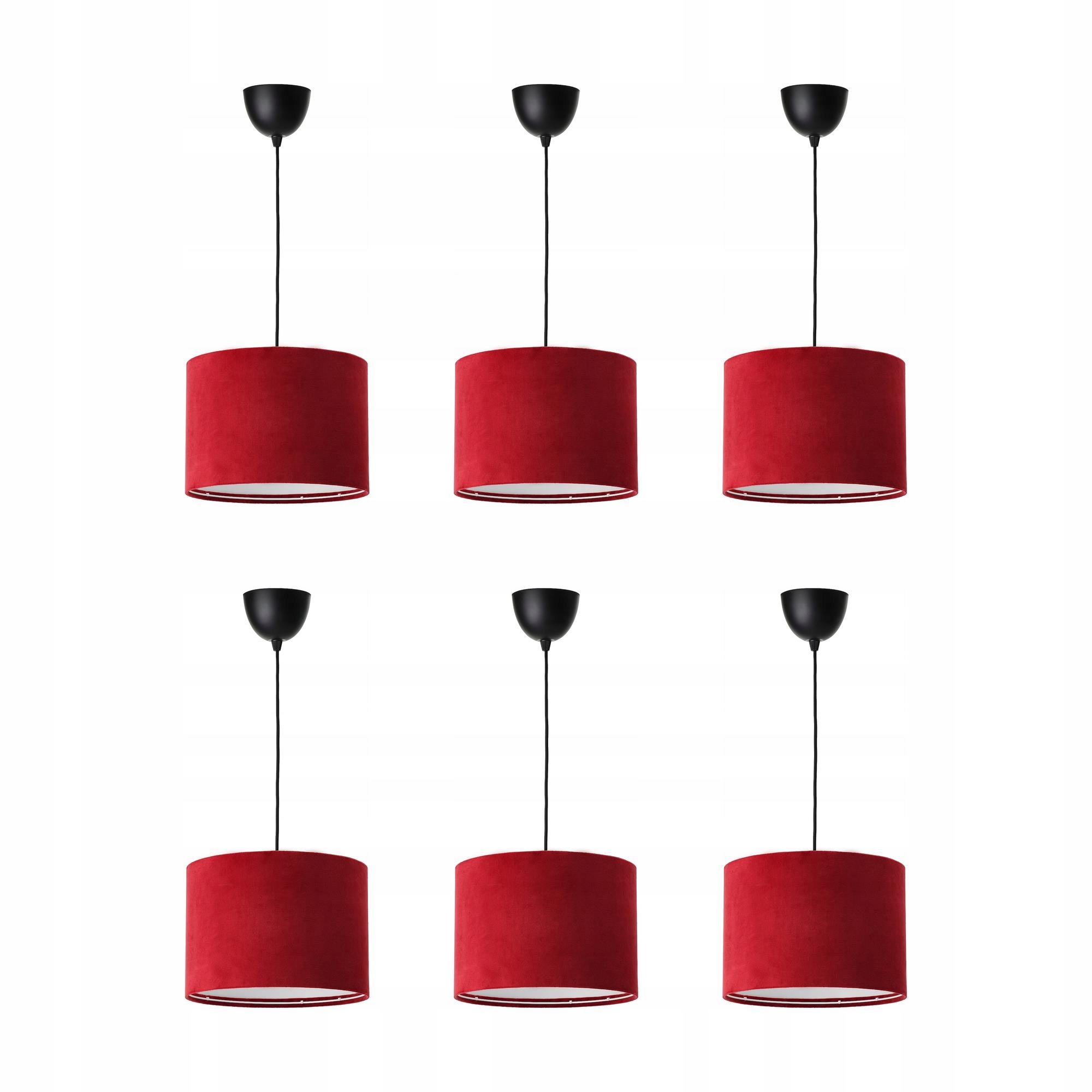 6 szt. Sunneby Molnskikt Lampa wisząca czarny/ciemnoczerwony aksamit