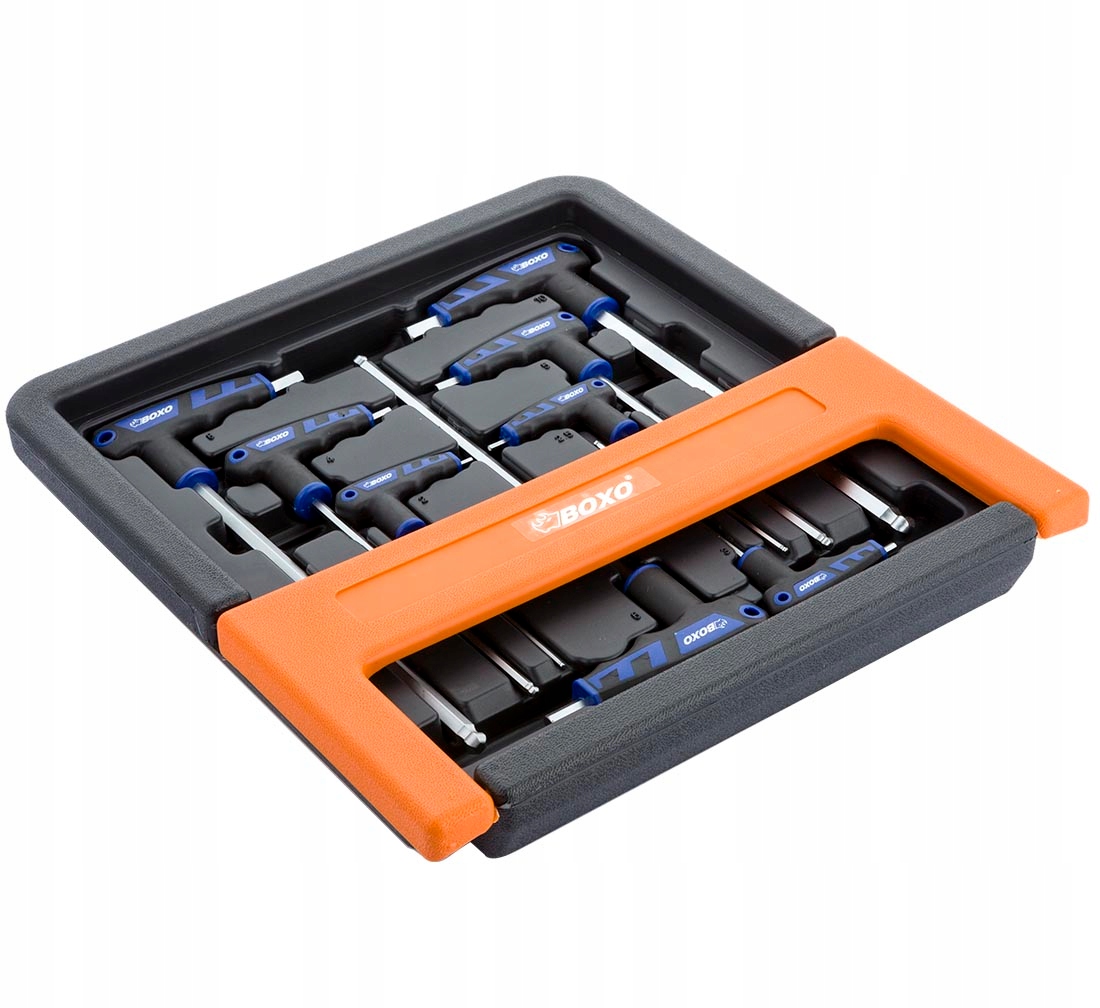 Klucze imbusowe ampule typ T BOXO Stojak Marka Boxo