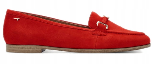 Tamaris červené dámské kožené mokasíny, polobotky 40