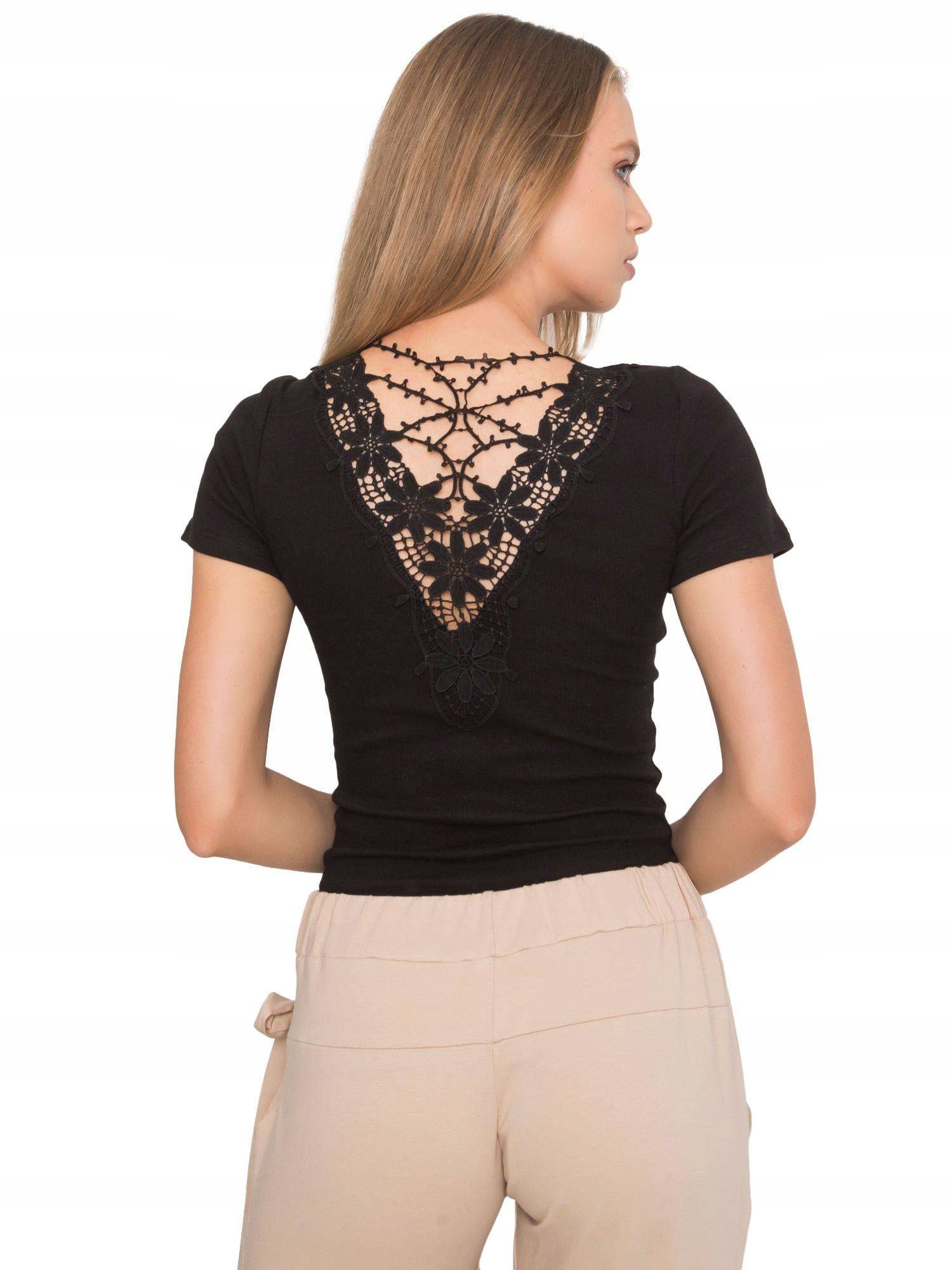 

Bluzka damska z koronką W Serek - S