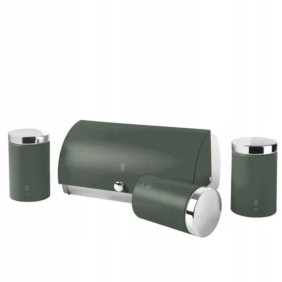 Sada 3 nádob a chlebníka BerlingerHaus Matte Green BH-6833
