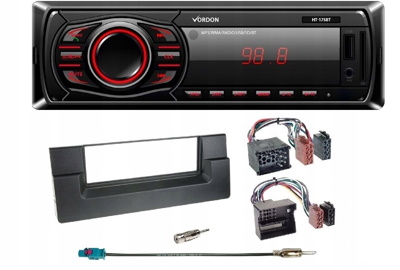 Bluetooth autorádio Sd Aux MP3 Usb Bmw 5 E39 X5 Vordon HT-175