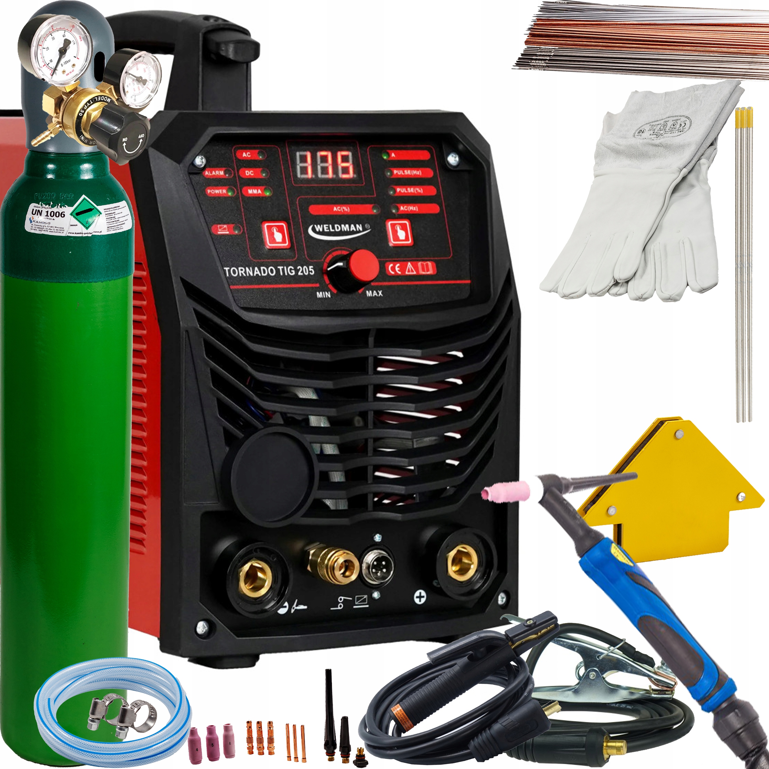 Weldman Tornado Tig 205 Ac/dc Hf Puls Svařovací stroj Tig Mma 200A Igbt SET2