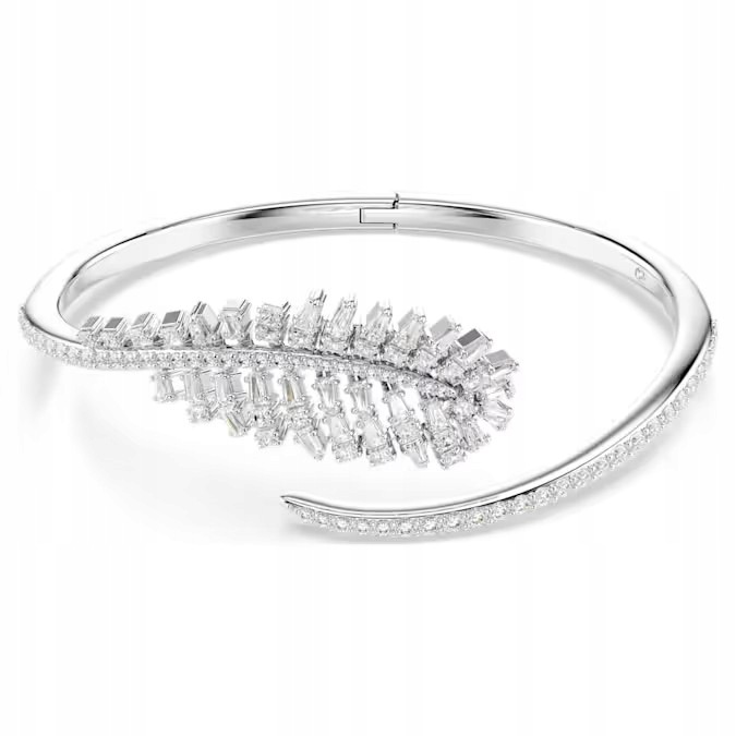 Bransoletka Swarovski Vienna Stal rodowana Cyrkonia Otwarta Roz. M