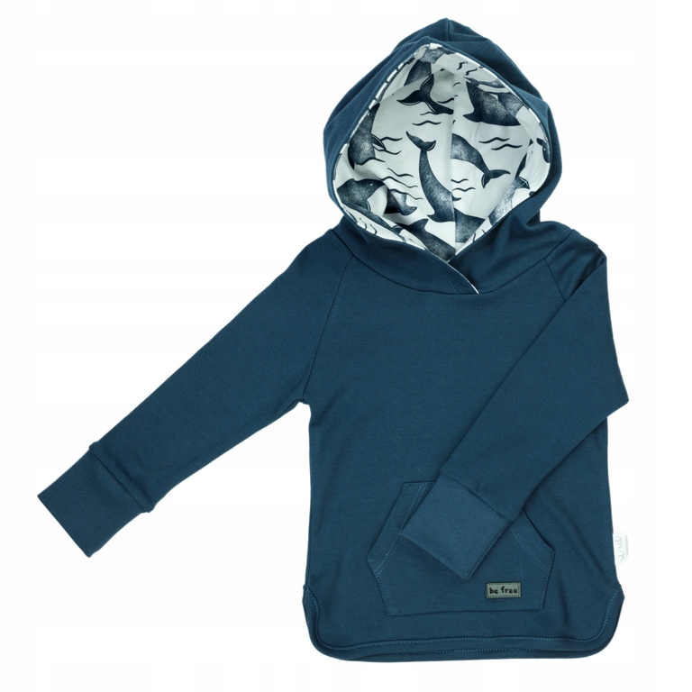 BLUZKA Z KAPTUREM długi rękaw z kieszonką 92