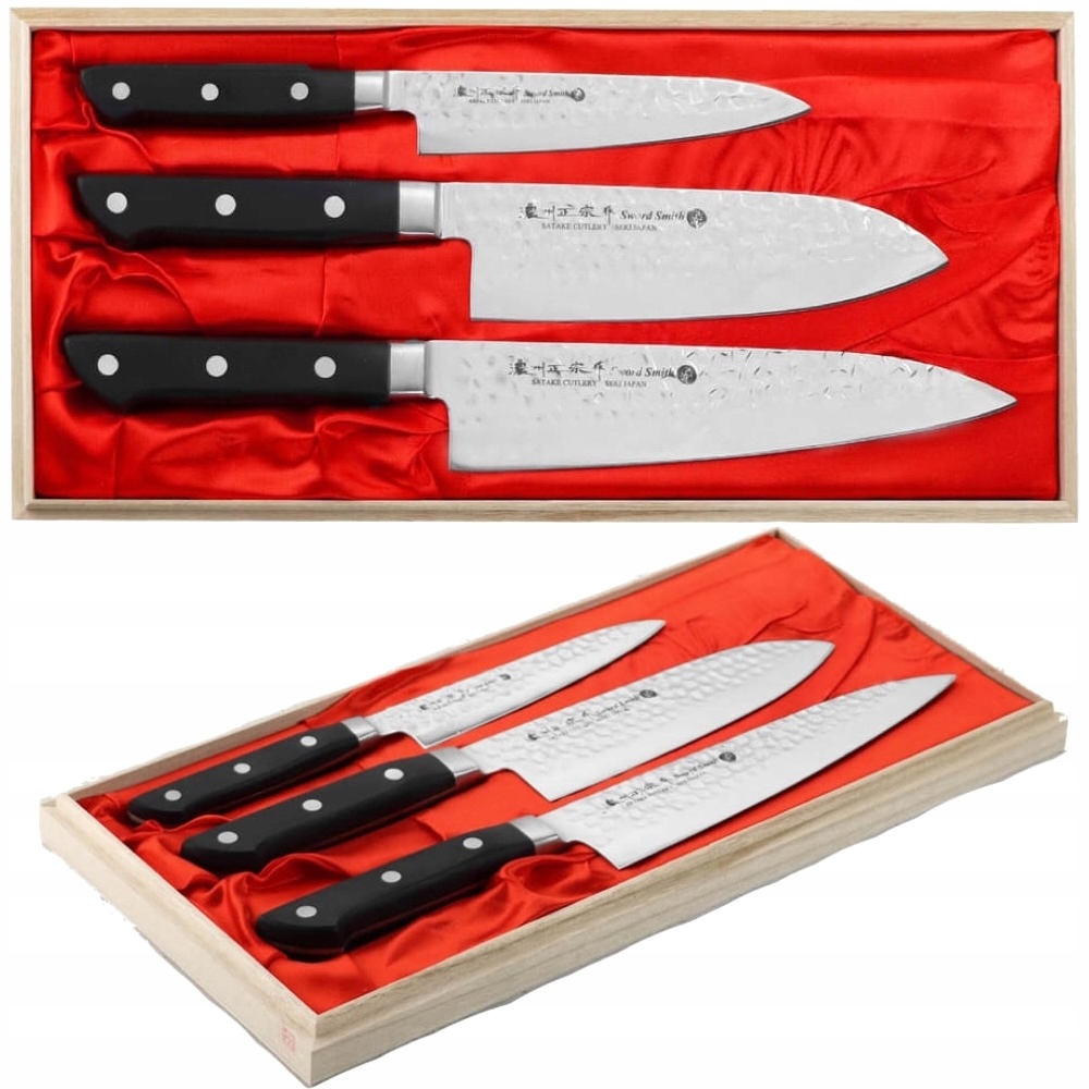 Satake Noushu Japonský set 3 nožov ako darček Drevená krabička HG8792W
