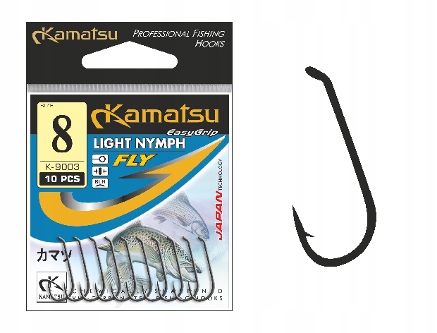 Haki Haczyki Light Nymph czarne nr 14 Kamatsu