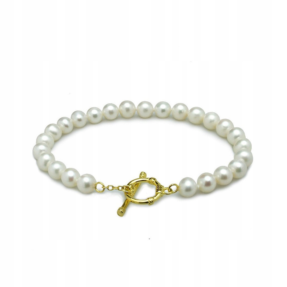 Stříbrný Náramek S Kulatými Perlami