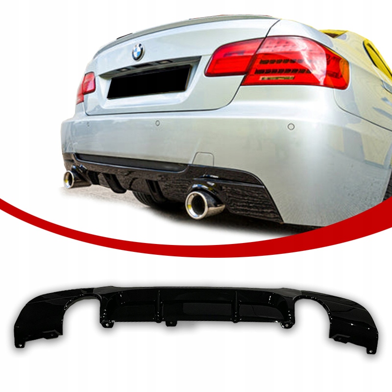 Bmw E90 E91 Difuzér Vložka Nárazníku M-performance Černý Lesk
