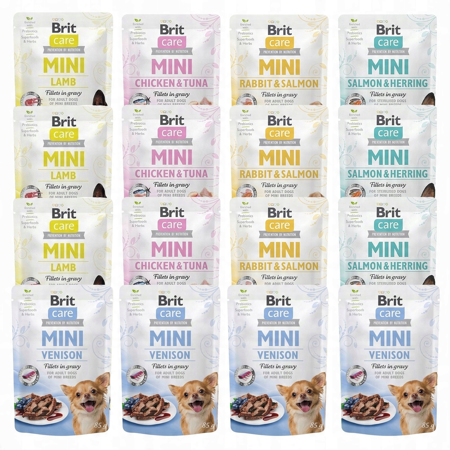 Levně Brit Care Mini krmivo pro psy mix chutí 16 x 85 g