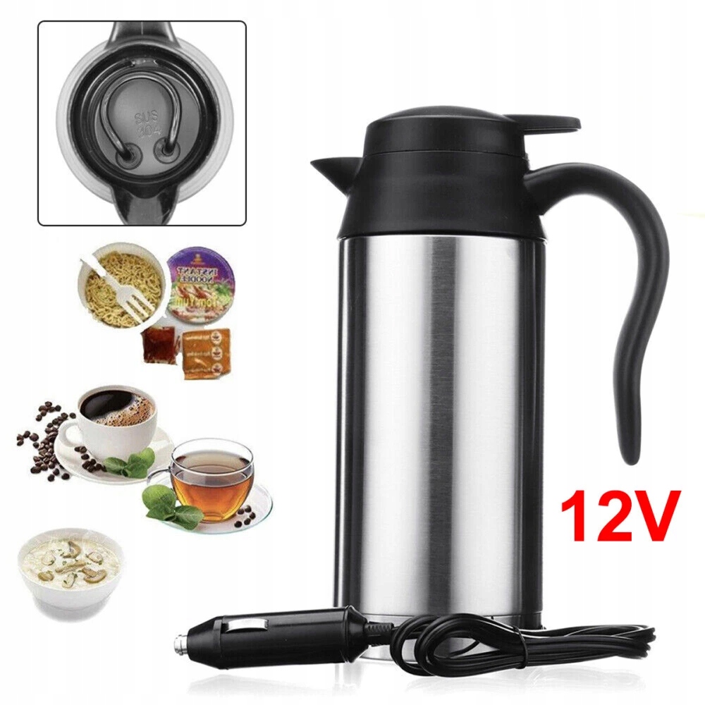 Elektrická Automobilová Konvice 12V ocel 750 ml Turistické Zapalovače