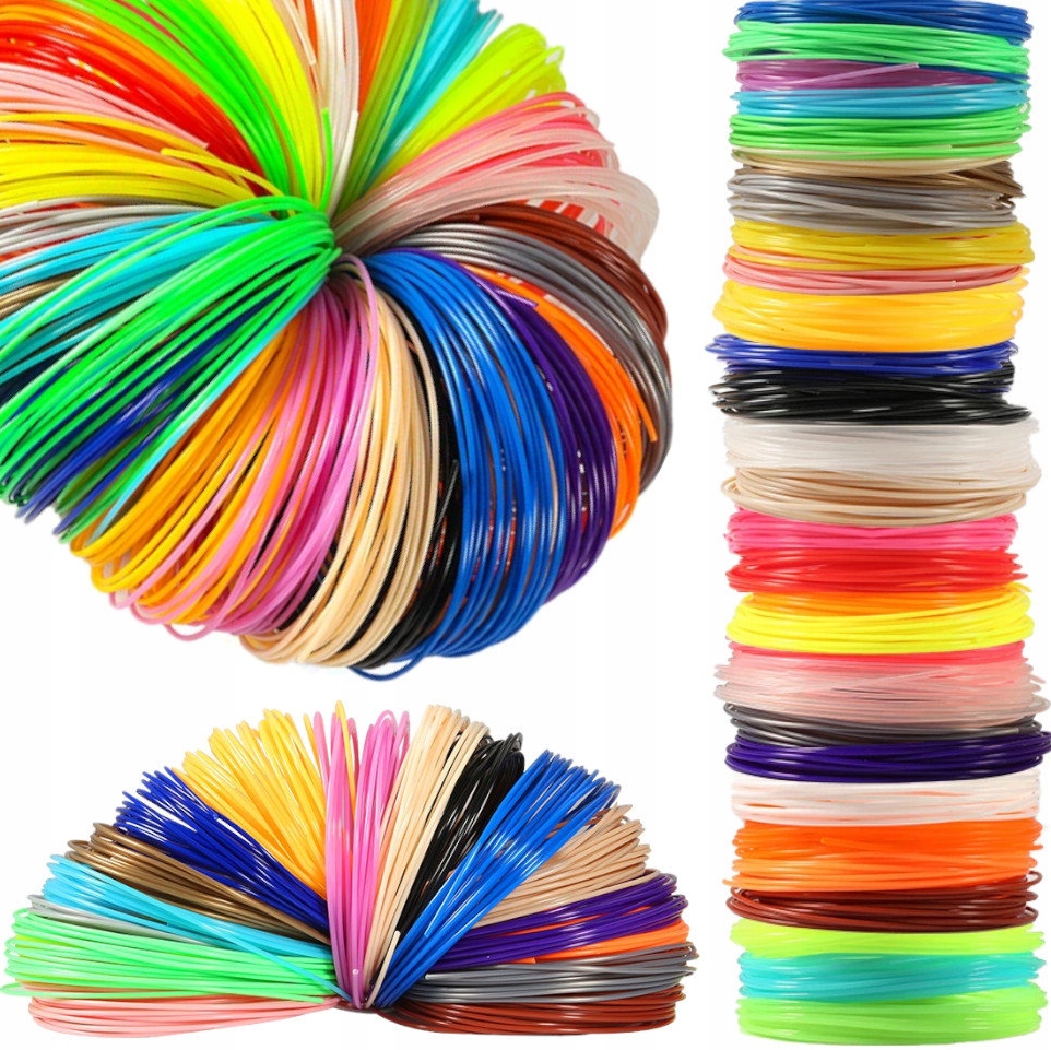 Wkłady Do Długopisu 3D Pen Zestaw Dla Dzieci Filament 20 Kolorów x 5m 100m Stan opakowania oryginalne