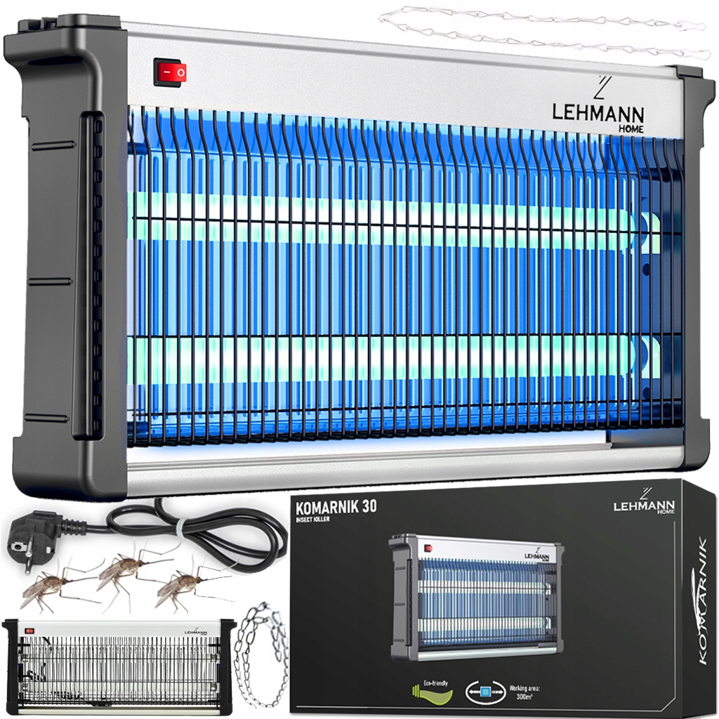 Lampa Owadobójcza Na Komary Muchy Owady Ćmy Osy Duża Pułapka Elektryczna Uv