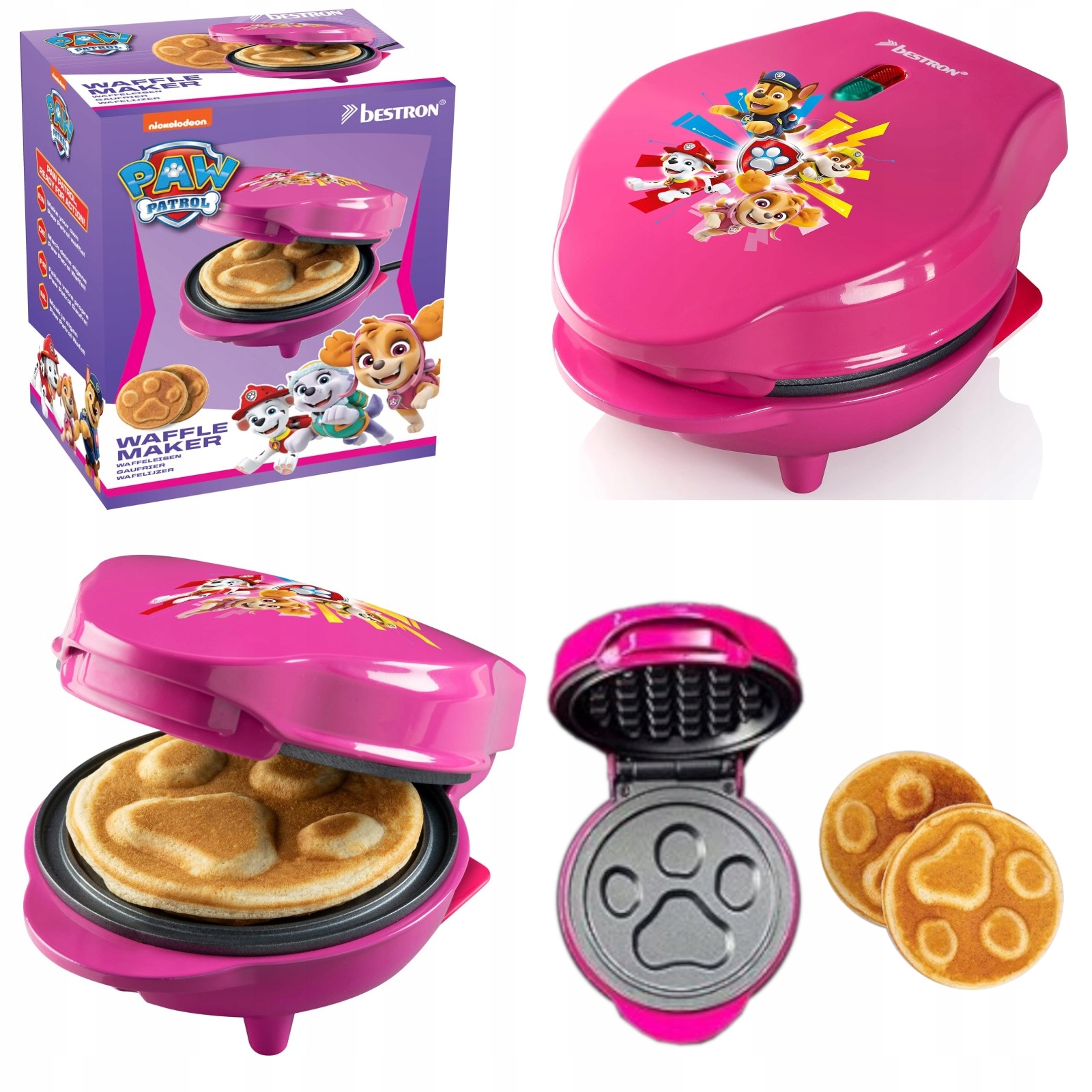 GOFROWNICA BESTRON PSI PATROL RÓŻOWA RÓŻ 550W ŁAPA PSA CHASE WAFLE GOFRÓW