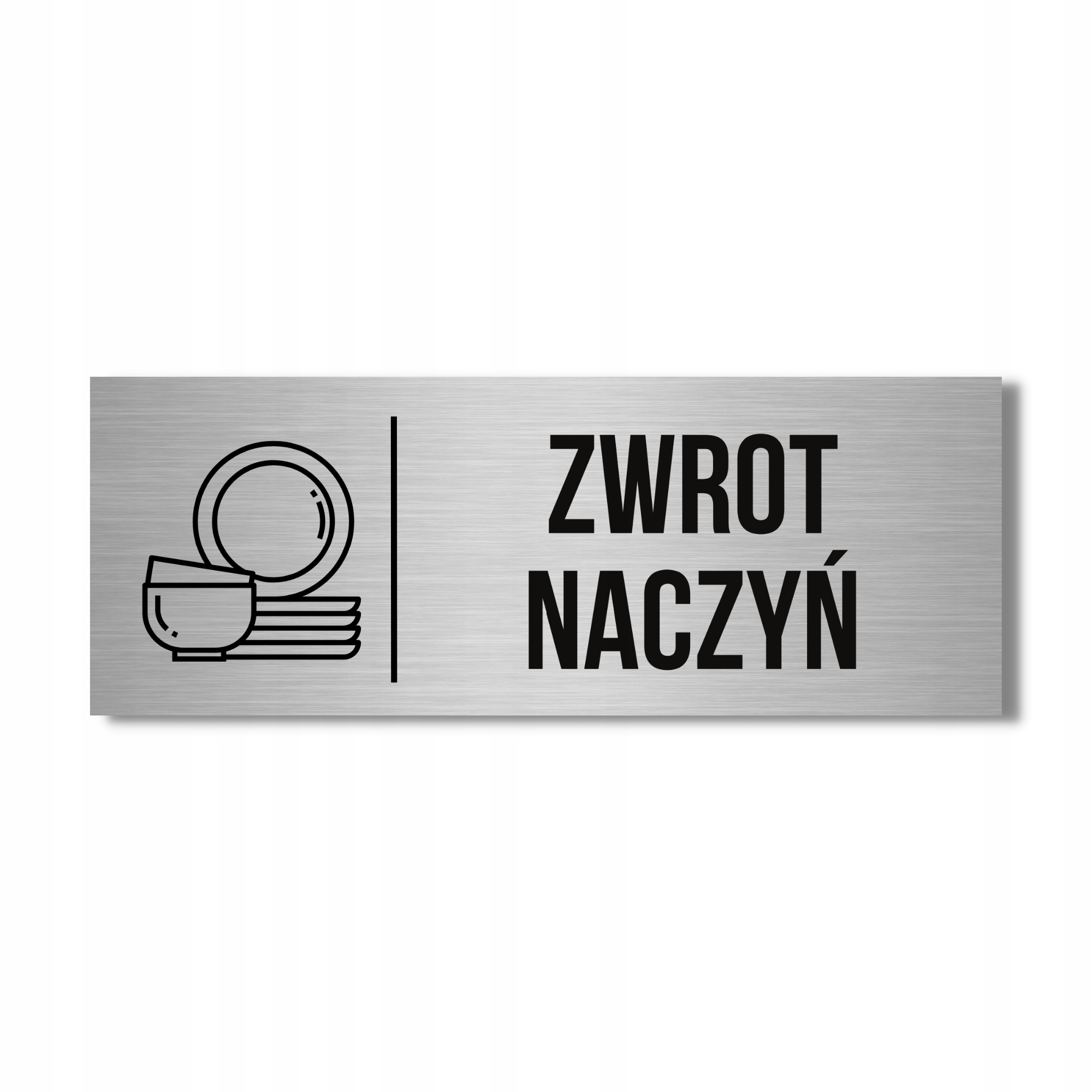 TABLICZKA INFORMACYJNA 20x10CM UV ZWROT NACZYŃ PRO (TABLICA ALUMINIOWA