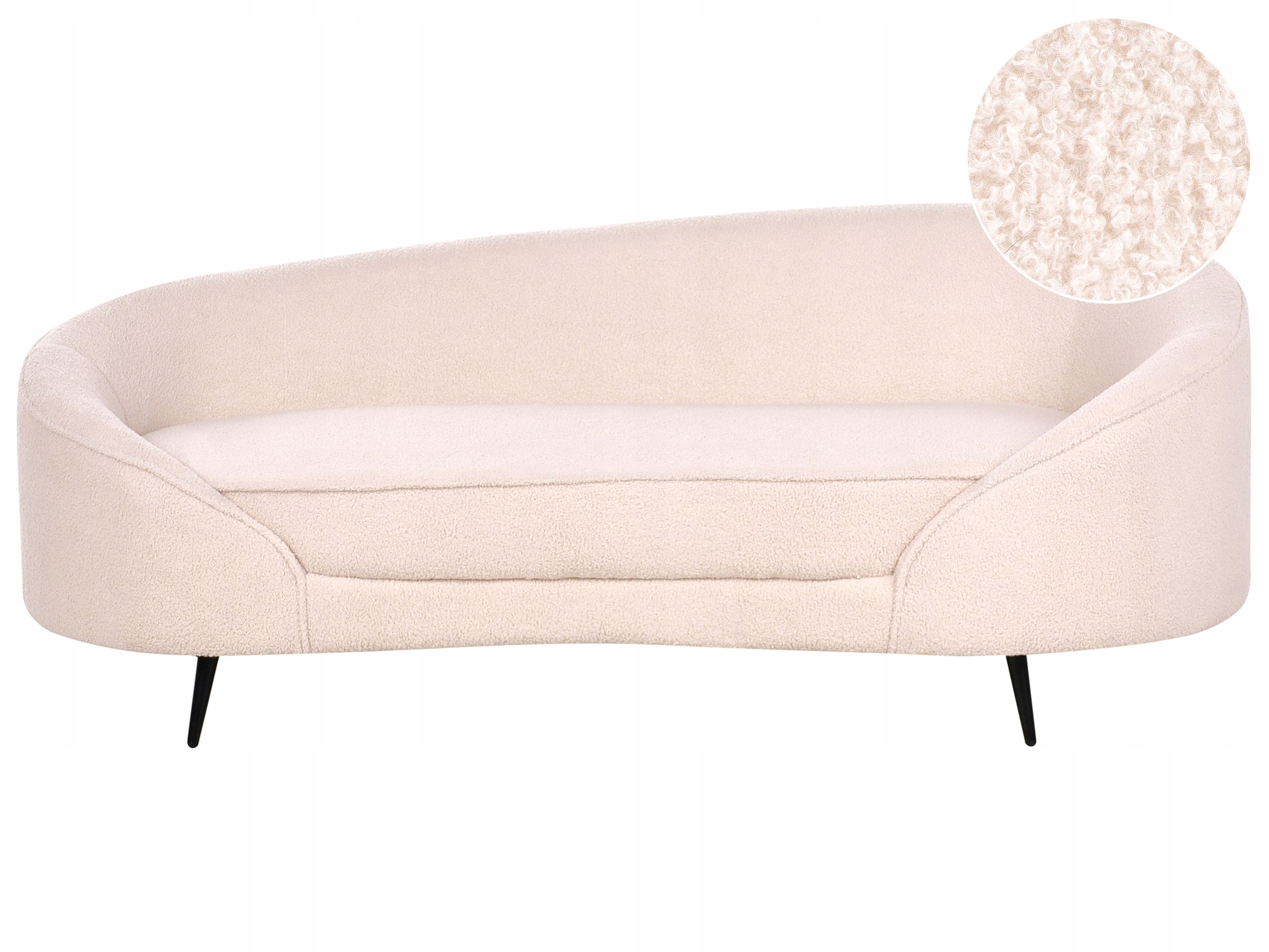 Sofa boucle w stylu glamour jasnobeżowa