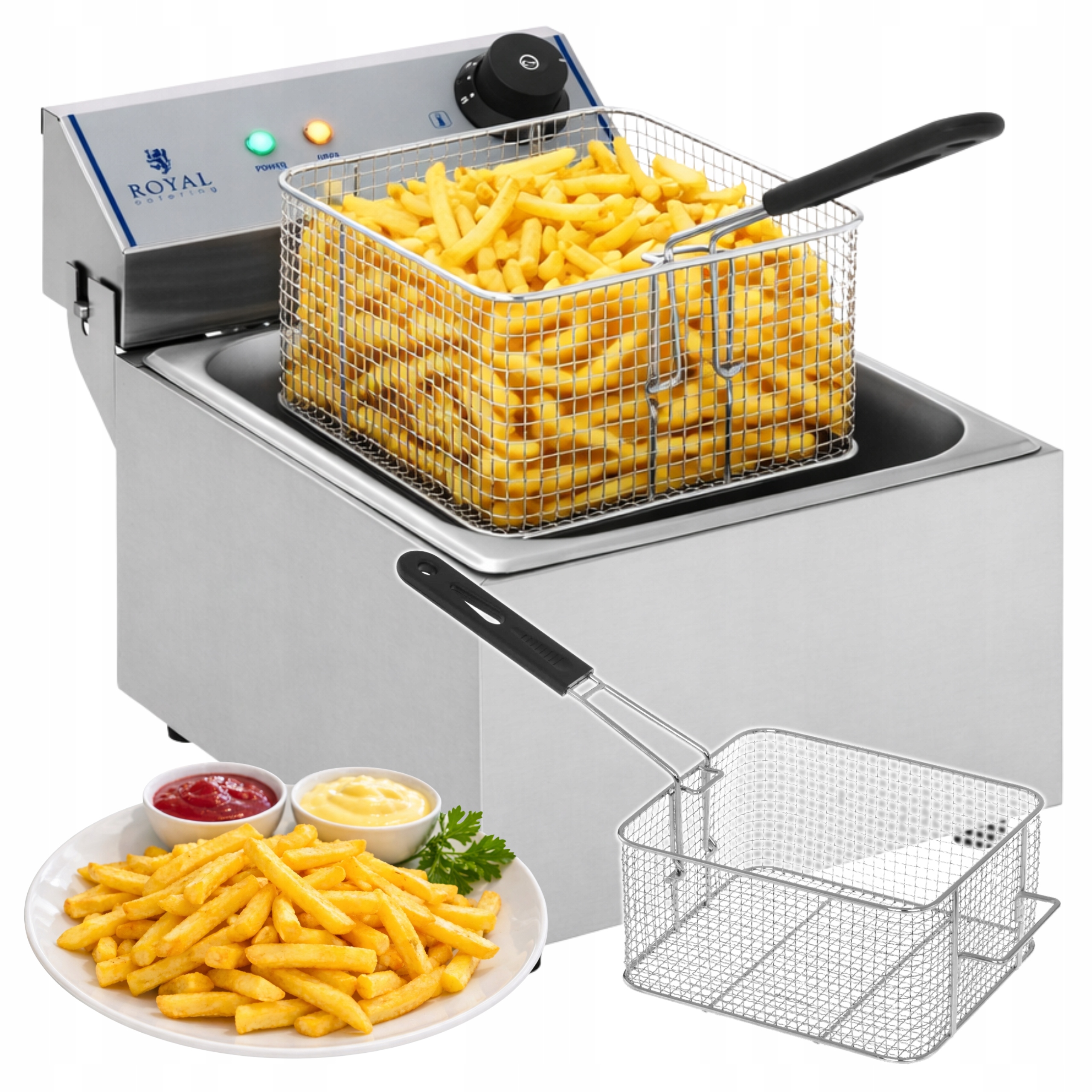 Olejová fritéza Gastronomická 10 l Energeticky Úsporná 3200 W
